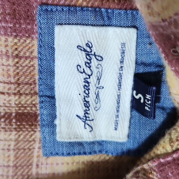 New! AE distressed  Oversized Plaid shirt flannel  Small - Picture 10 of 11